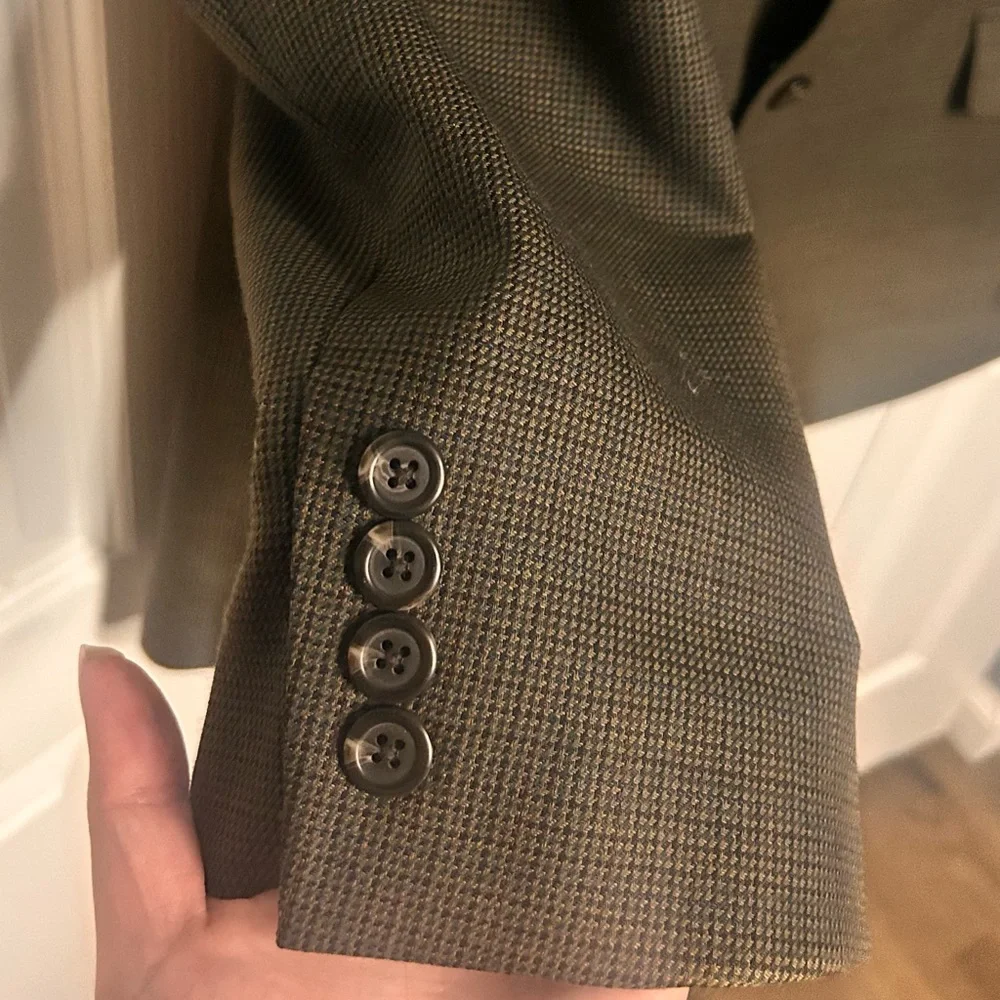 Ralph Lauren Houndstooth Blazer 44S Brown Checkered Black Label Wool 3-Button‎